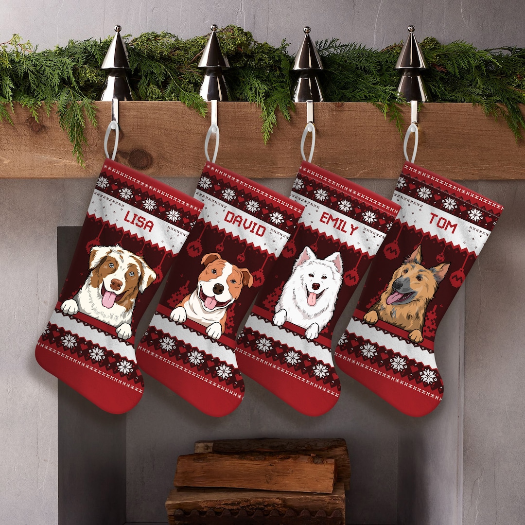 Personalized Christmas Dog Stockings, Puppy Christmas Stocking