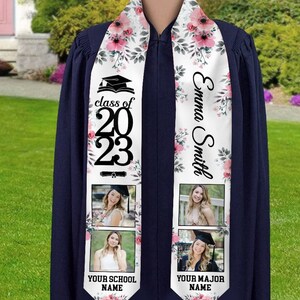 Personalized Graduation Stole, Custom Graduate Stoles 72in, Graduation ...