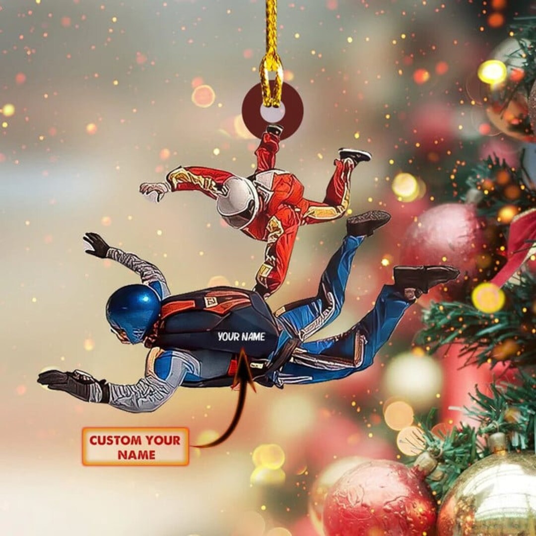 Personalized Skydiving Ornament, Skydiving Christmas Ornament, Skydiving Player Ornament