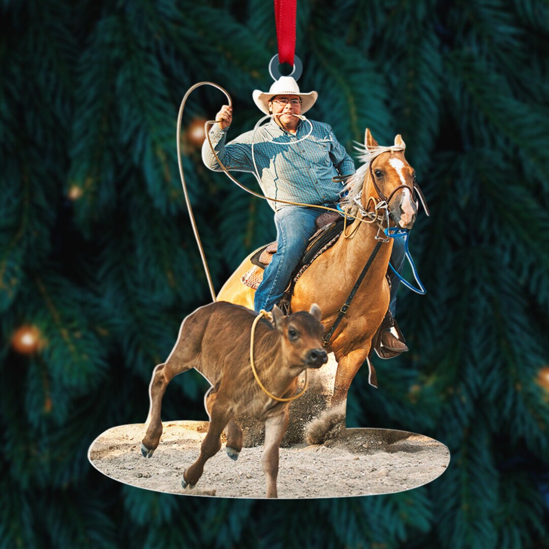 Personalized Rodeo Photo Ornament, Rodeo Christmas Ornament, Christmas