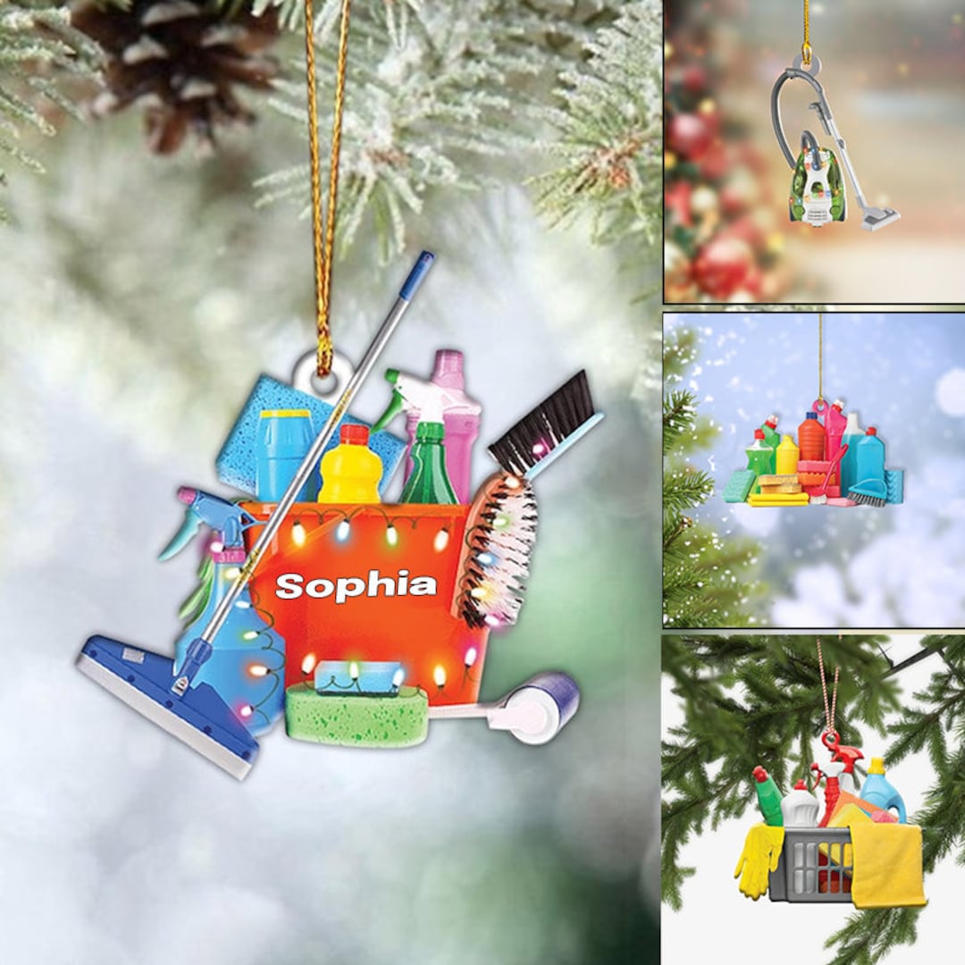 Personalized Cleaning Tools Ornament, Cleaning Christmas Ornament, Cleaning Ornament, Christmas