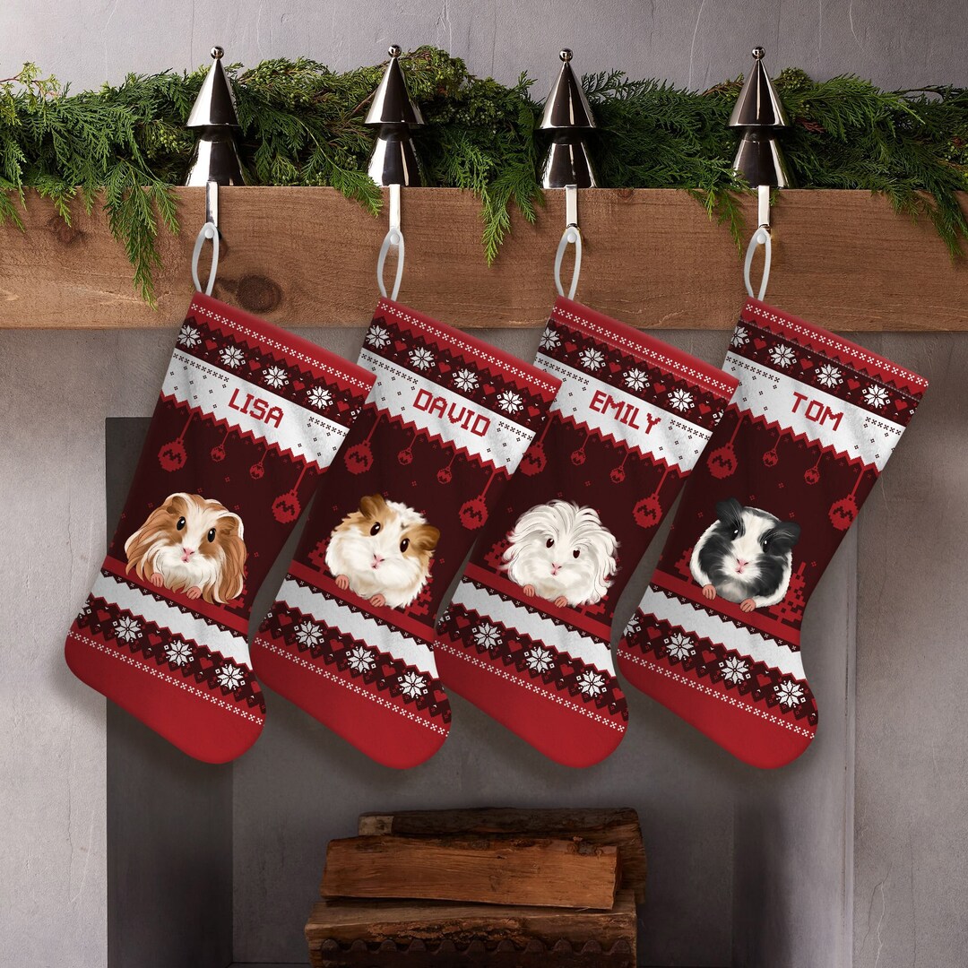 Personalized Guinea Pig Christmas Stockings, Guinea Pig Christmas