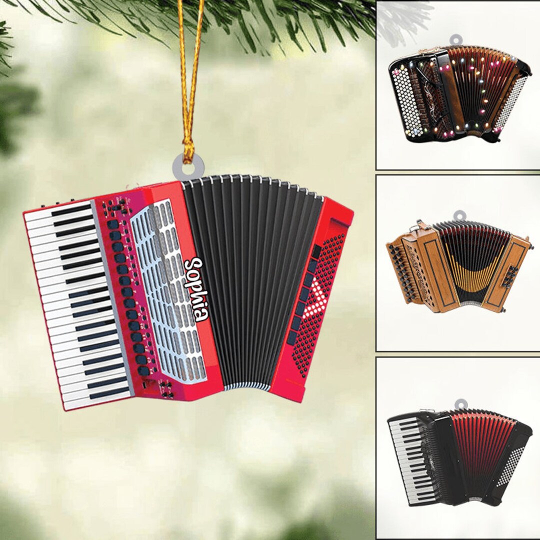 Personalized Accordion Ornament, Accordion Christmas Ornament, Musical