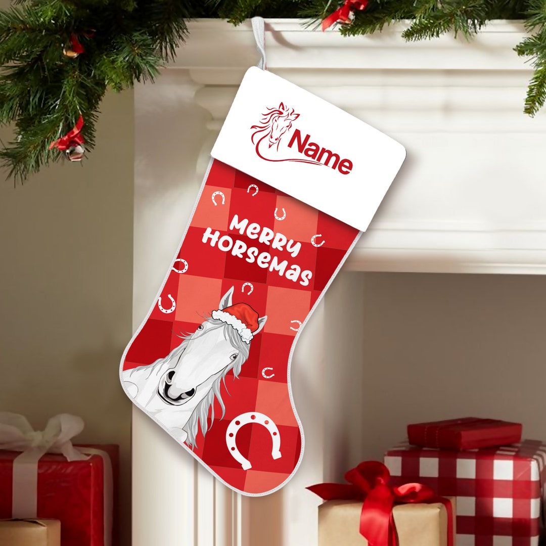 Personalized Horse Christmas Stockings, Horse Christmas Stocking