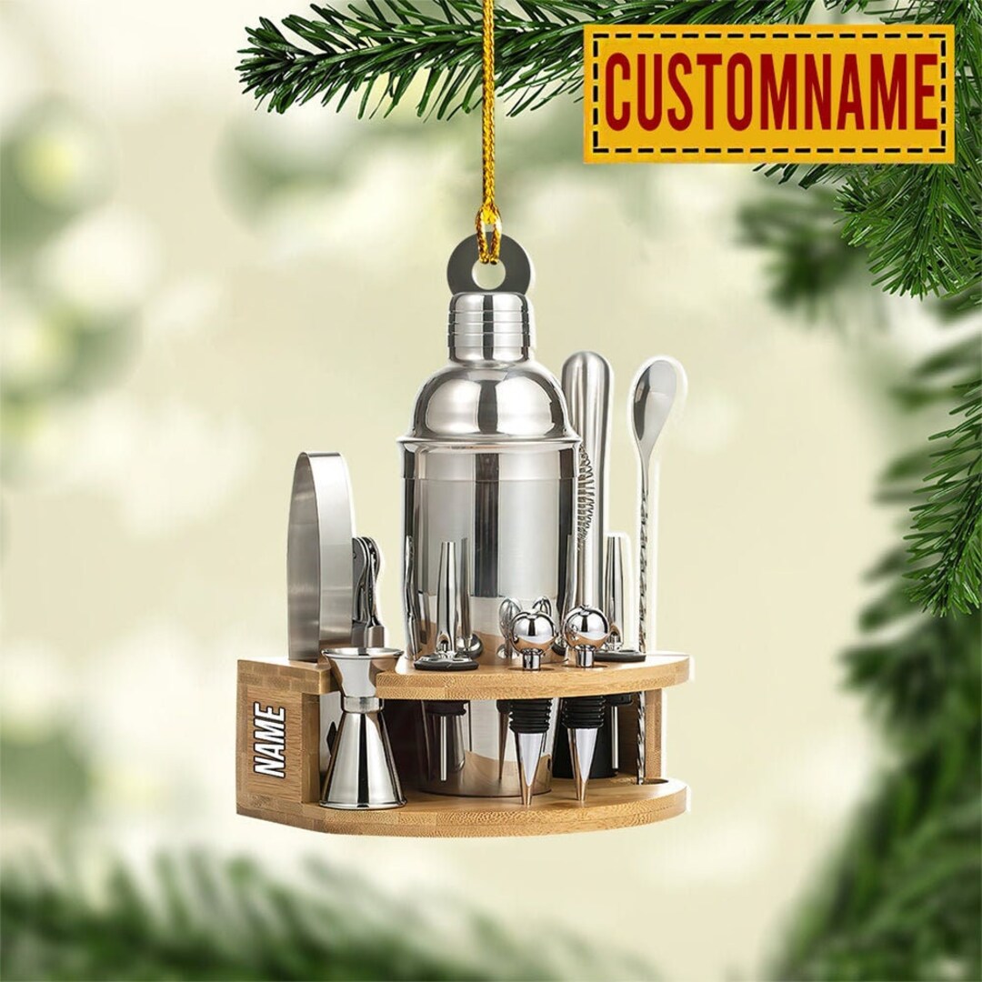 Personalized Bartender Christmas Ornament, Bartender Ornament
