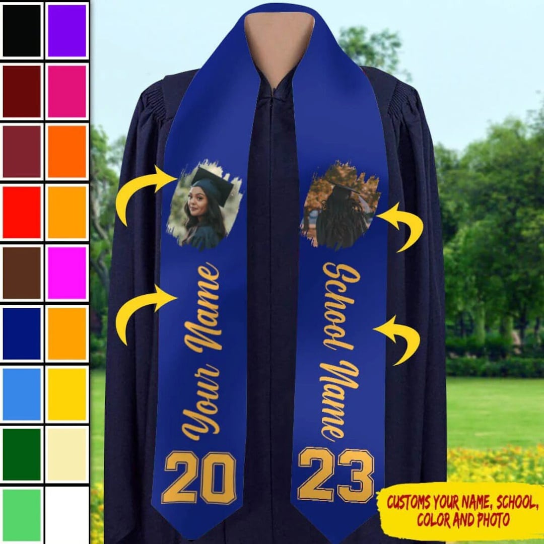 Personalized Graduation Stole, Custom Graduate Stoles 72in, Graduation