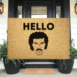 Hello Door Mat, Lionel Richie, Lionel Richie Mat, Lionel Doormat, Hello Lionel Richie, Gift For Couples, Housewarming Gift, New Home Gift