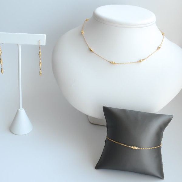 The Vanessa Collection | Minimalist Jewelry | 14kt Gold-Filled or Sterling Silver Chain | 22kt Gold Vermeil or Sterling Silver Beads