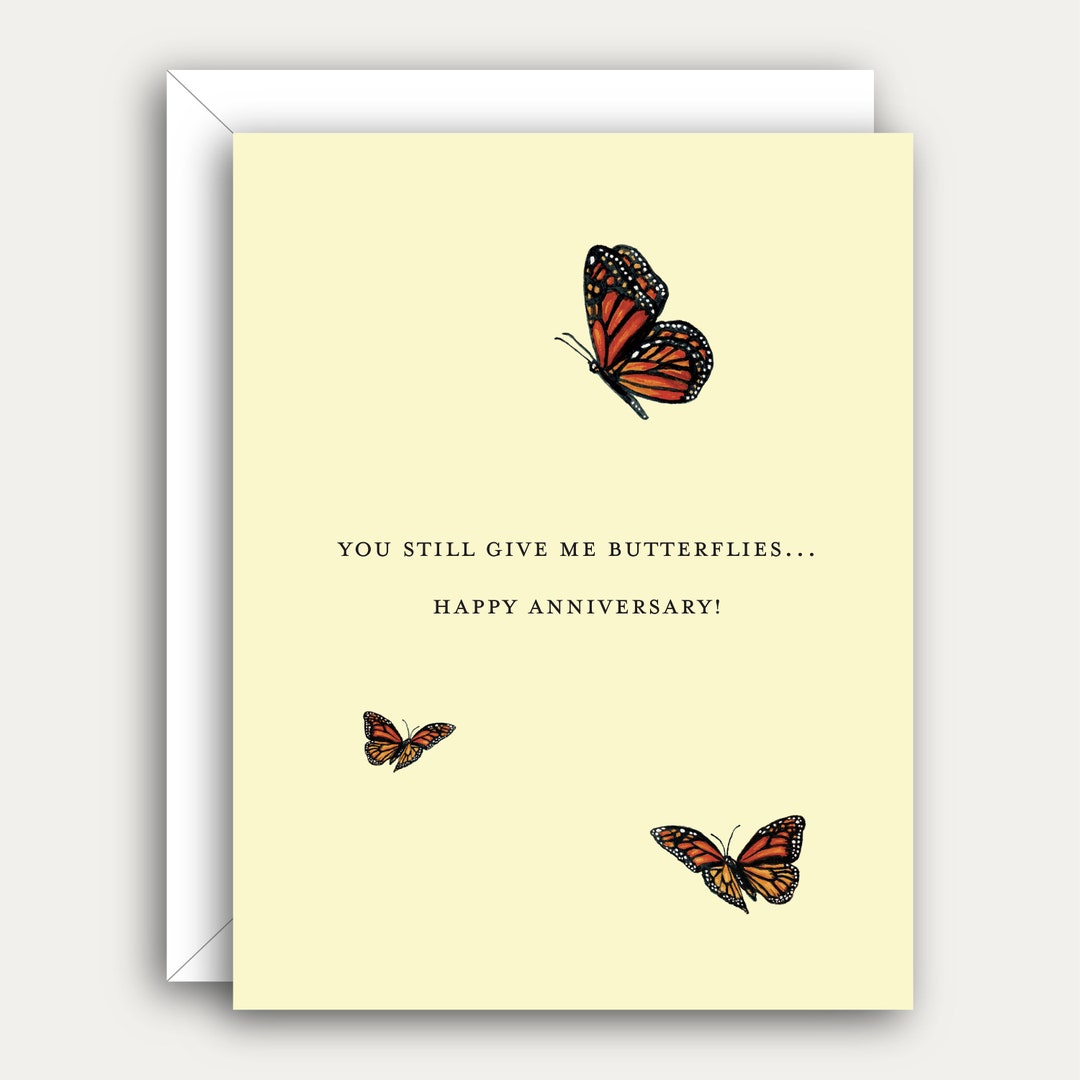 Butterfly Anniversary Card Anniversary Card Cute Etsy
