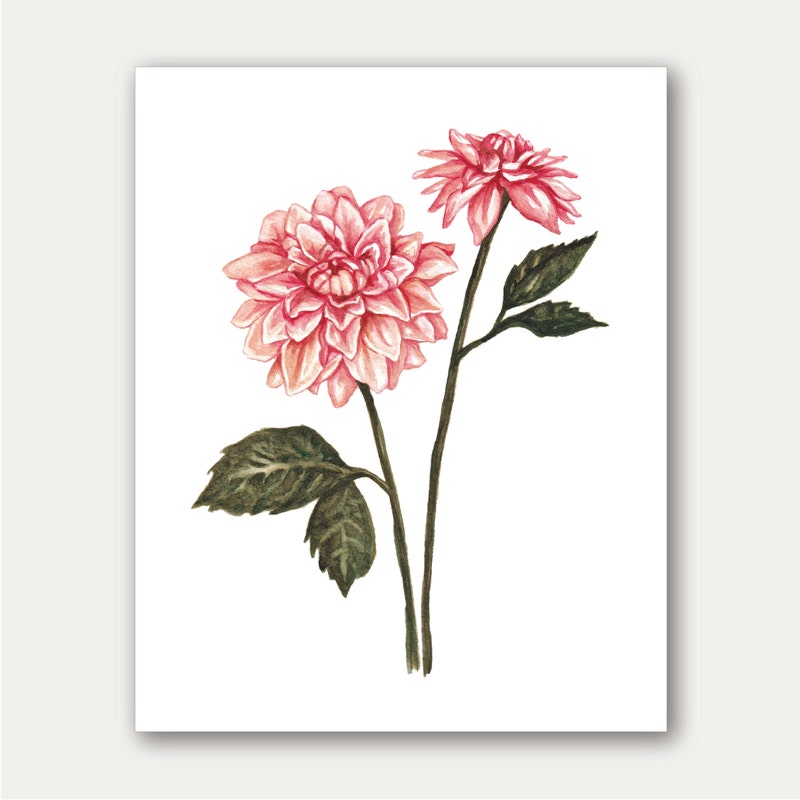 Purple Dahlia Moods Canvas Print Watercolor Painting