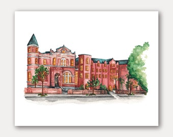 Mansion On Forsyth Art Print | Fine Art Venue | Poster Wall Art | Unique Housewarming Gift Christmas Gift