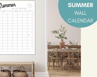 Giant 2026 Summer (Jun-Aug) Wall Calendar *SIMPLE*