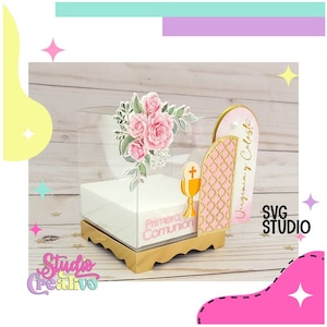 Acetate cube box template with arches and base, compatible with silhouette and cricut, in SVG and STUDIO cutting file.