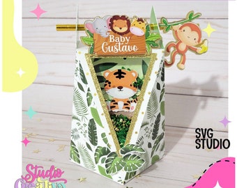 Box-Vorlage mit dreieckigem Fenster für Shaker, kompatibel mit Silhouette und Cricut, in SVG- und STUDIO-Schneiddatei.