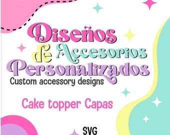 Individuell gestaltetes mehrlagiges Tortenaufsatz-Accessoire-Design mit dem gewünschten Motiv in SVG oder .STUDIO für Ihre Silhouette- oder Cricut-Schneidemaschine.