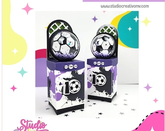 Kleine Box-Vorlage mit Basis und Halbkugel, kompatibel mit Silhouette und Cricut, in SVG- und STUDIO-Schneiddatei.