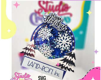 Vorlage für einen Winterland-Kuchenaufsatz, kompatibel mit Silhouette und Cricut, im SVG- und Studio-Schneideformat.