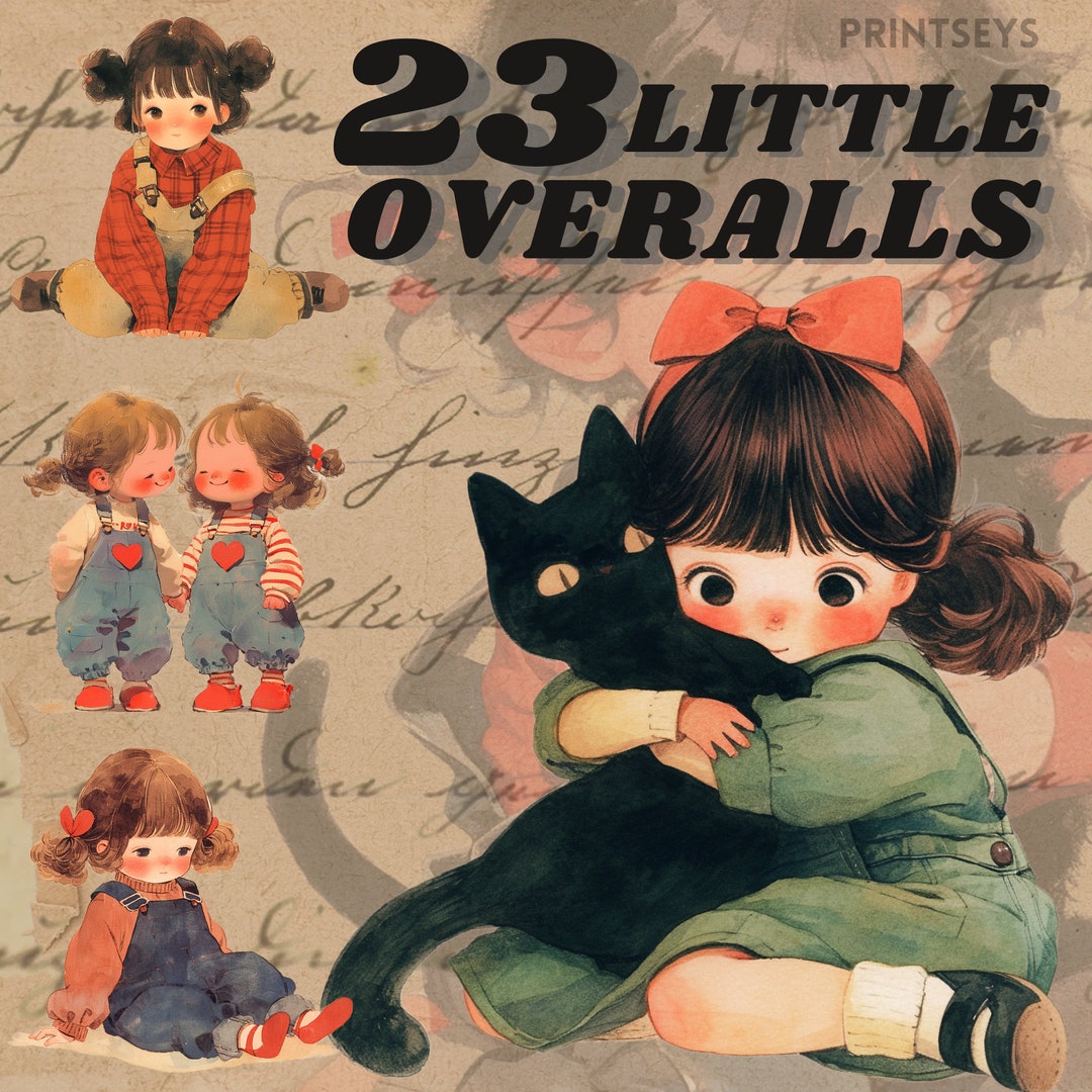 Overalls Sticker Cute Toddlers in Overalls Digital Sticker, Toddler Png, Cute Kids ...
