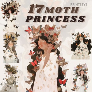Atemberaubende Fantasy Butterfly Princess Clipart Bundle, okkulte png, Göttin png, Mottenkönigin, transparent, Halloween, dnd Charakter, Instant