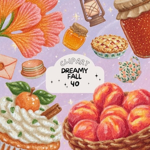 Gemütliche verträumte Herbst Clipart Herbst vintage Sticker Set Goodnote sticker transparent png journaling scrapbook Herbst Cottagecore png , fantasy