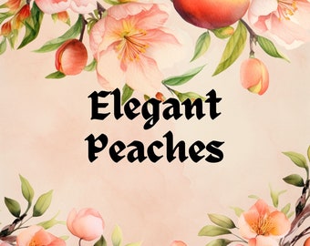 Elegant Peach flower clipart bundle, digital stickers, invitation png, floral clipart, peach header, border, frames, watercolour background