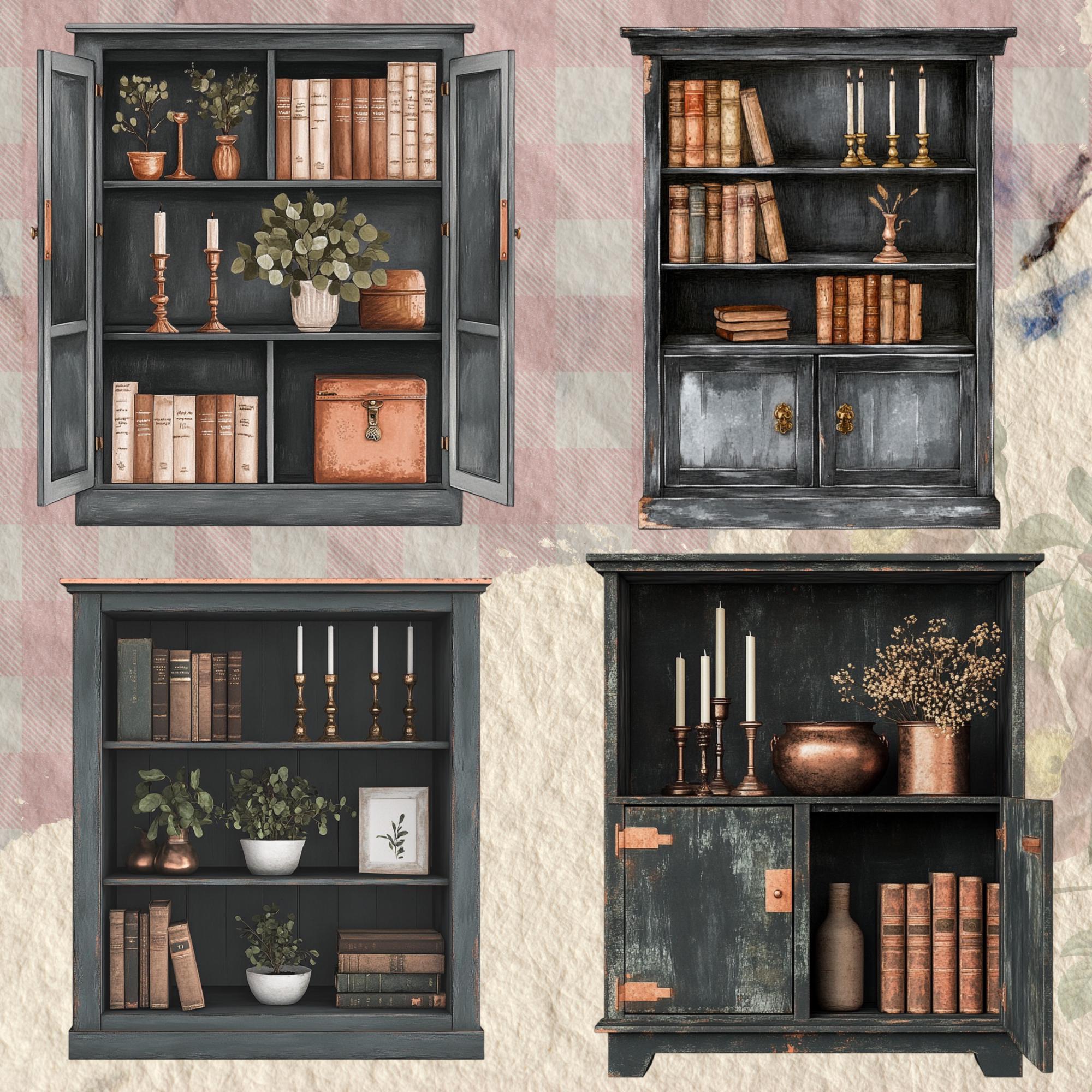 Watercolour Cozy Elegant Cabinet Clipart Bundle, Fall Clipart, Winter ...