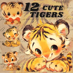 Cute baby tiger digital sticker, kawaii tiger png, safari animal , transparent,instant download, cute baby tiger clipart, tiger png