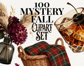 Fall Clipart Mystery Pack, 100+ Autumn PNG, Cozy Fall Clipart, Seasonal Digital Download, Autumn Aesthetic, Commercial Use