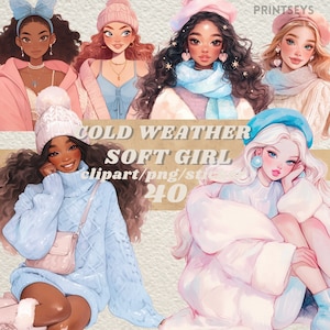 Soft Girl outfit digitale stickers, vrouwelijke herfst winter journaling, romantische girly png, eigenzinnige sticker, transparant, scrapbooking, leesgrage