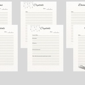 Páginas imprimibles de Wiccan/ Witches Journal, Diario de sueños, Grimorio de hierbas, Páginas de meditación, cristales, diario oculto, pdf, minimalista imagen 5