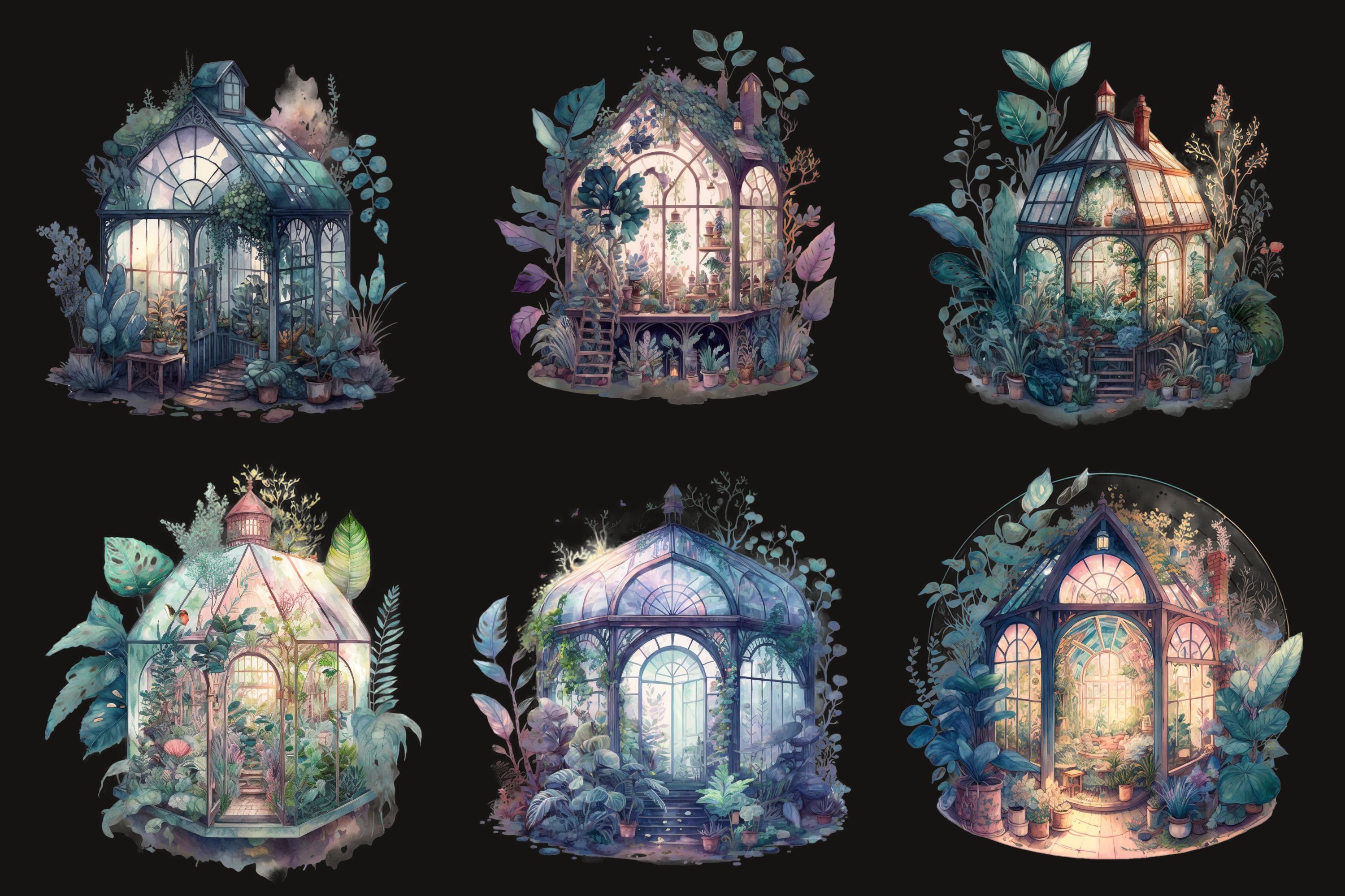Magical Greenhouse Clipart Fantasy Garden Png Greenhouse - Etsy