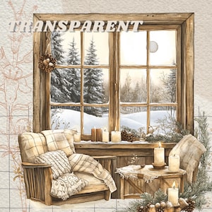 Watercolour Cozy Cottagecore Kitchen Window Sticker Set , Clipart ...