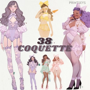 Sexy Coquette Girls Clipart Bundle, Spaß girly Mode png, Dessous png, Body Positivity, feminin, digitale Journal Aufkleber, Scrapbooking