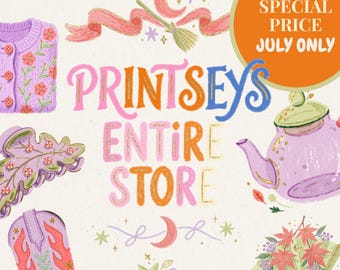2,181+ Digital Clipart Sets & Papers: Printseys Whole Shop Bundle, Future Releases, Commercial Use