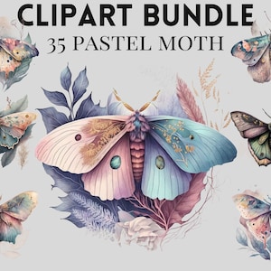 Mystische Pastell Motte Clipart Bündel, Wicca png , Motte png , mystisches Clipart, Hexerei png Clipart, heidnisches Clipart, Schmetterling