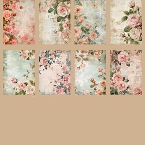Rose Garden Digital Paper,watercolour Floral Vintage Background Paper ...