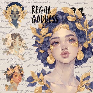 Vintage griechische Göttin png Bundle, grafische Illustrationen, transparente Clipart, Print on Demand, Journaling, digitale Aufkleber Goodnotes Set