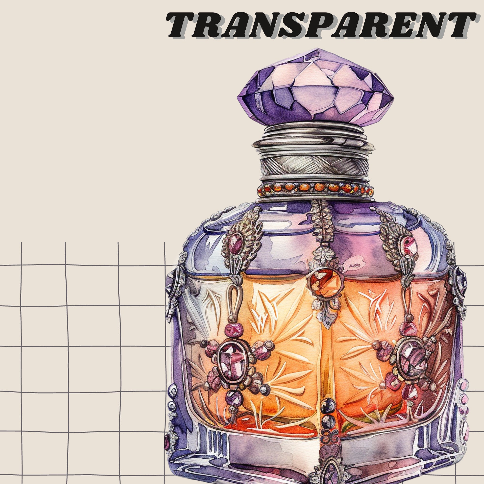 Pegatinas de perfume vintage de albaricoque y lavanda, imágenes prediseñadas  de maquillaje vintage, spray de perfume png, paquete de imágenes  prediseñadas de botella de perfume retro - Etsy México, image size:2000x2000