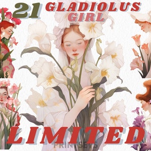 LIMITED Gladiolus flower clipar bundle, fairy clipart, floral clipart, autumn flowers, transparent, instant download, fairytale, fantasy,png