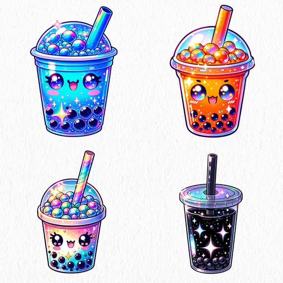 Cute Scrapbooking Stickers 50 Pack Pcs Boba Bubble Tea Stickers For ...