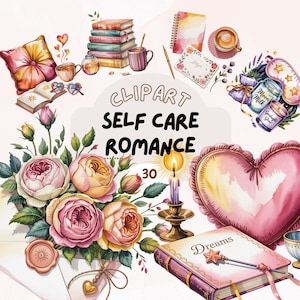 romantische zelfzorg clipartbundel stickerset vrouwelijk relax goodnote stickers transparant png journaling scrapbooking chill vibes graphic
