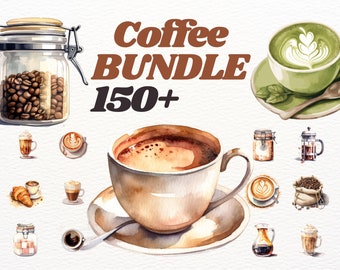 Best Coffee time clipart bundle, coffee shop, americano, black coffee, cappuccino, vintage coffee png scrapbooking, invitations