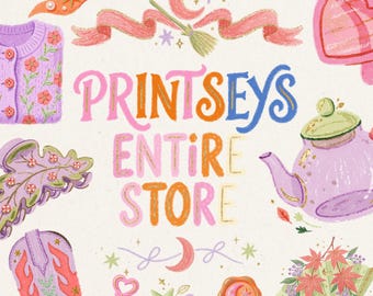 2,181+ Digital Clipart Sets & Papers: Printseys Whole Shop Bundle, Future Releases, Commercial Use, HUGE clipart bundle, lifetime access