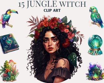 Jungle Witch Clipart, witch clip art png, magic clip art, mystical clipart, witchcraft png clipart, pagan clipart png, pagan png, mystical