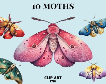 Watercolour Mystical Moth clipart, Wiccan png, moth png, mystical clipart, witchcraft png clipart, pagan clipart png, pagan png, butterfly