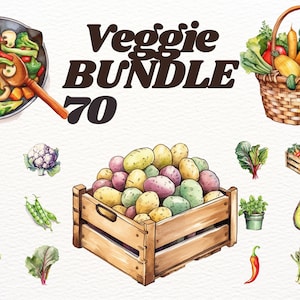 Meilleur paquet de cliparts de légumes, légumes aquarelles, tomate, pomme de terre, maïs, tomate, carotte, chou frisé, chou, scrapbooking png, invitations