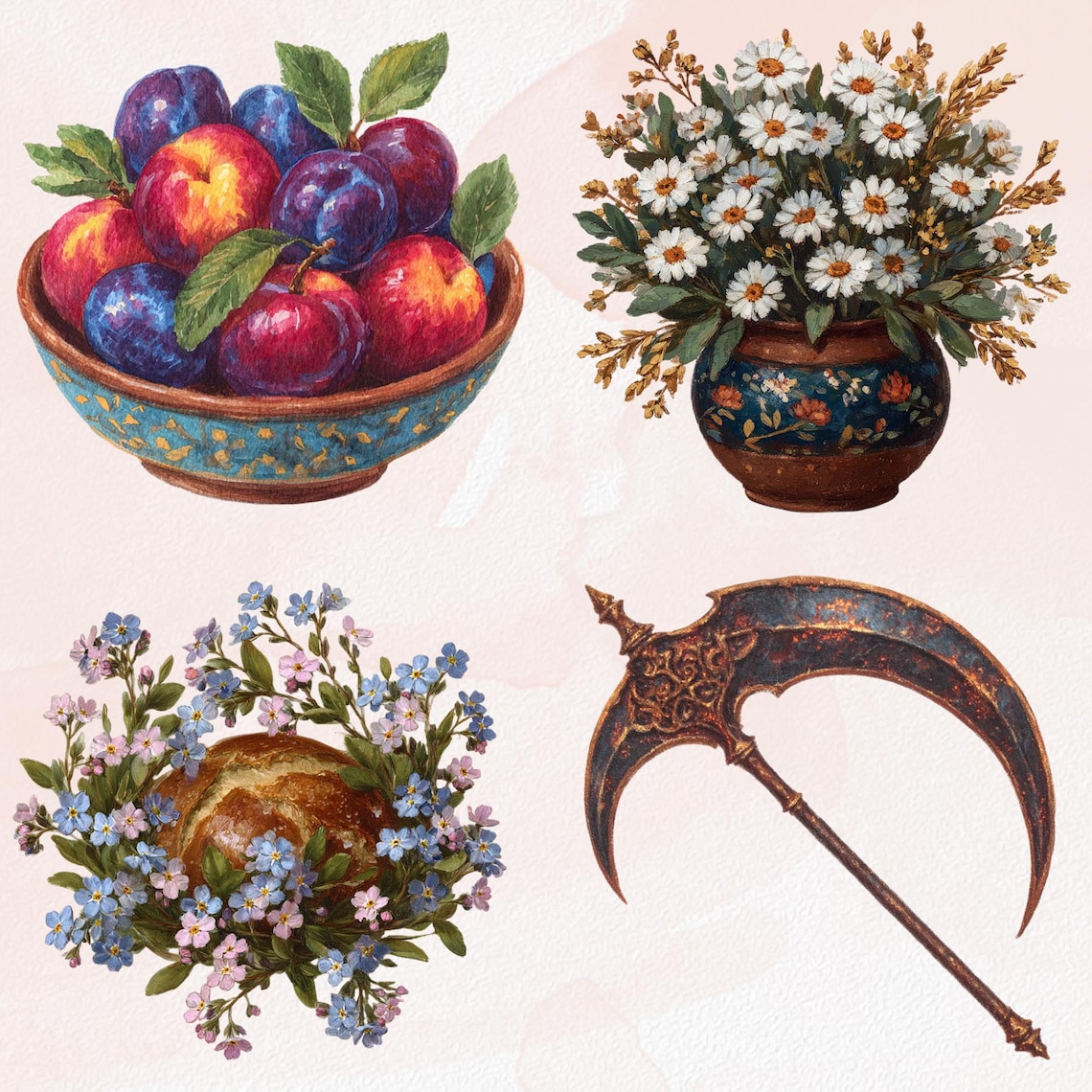 Fantasy Demeter Gifts Clipart Bundle Vintage Set Goodnote Sticker ...