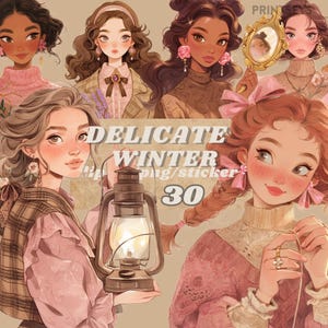 Winter digitale Aufkleber, schoko & beere, ästhetisches Journaling, dunkles feminines png, niedlicher, wunderlicher Aufkleber, transparent, Scrapbook