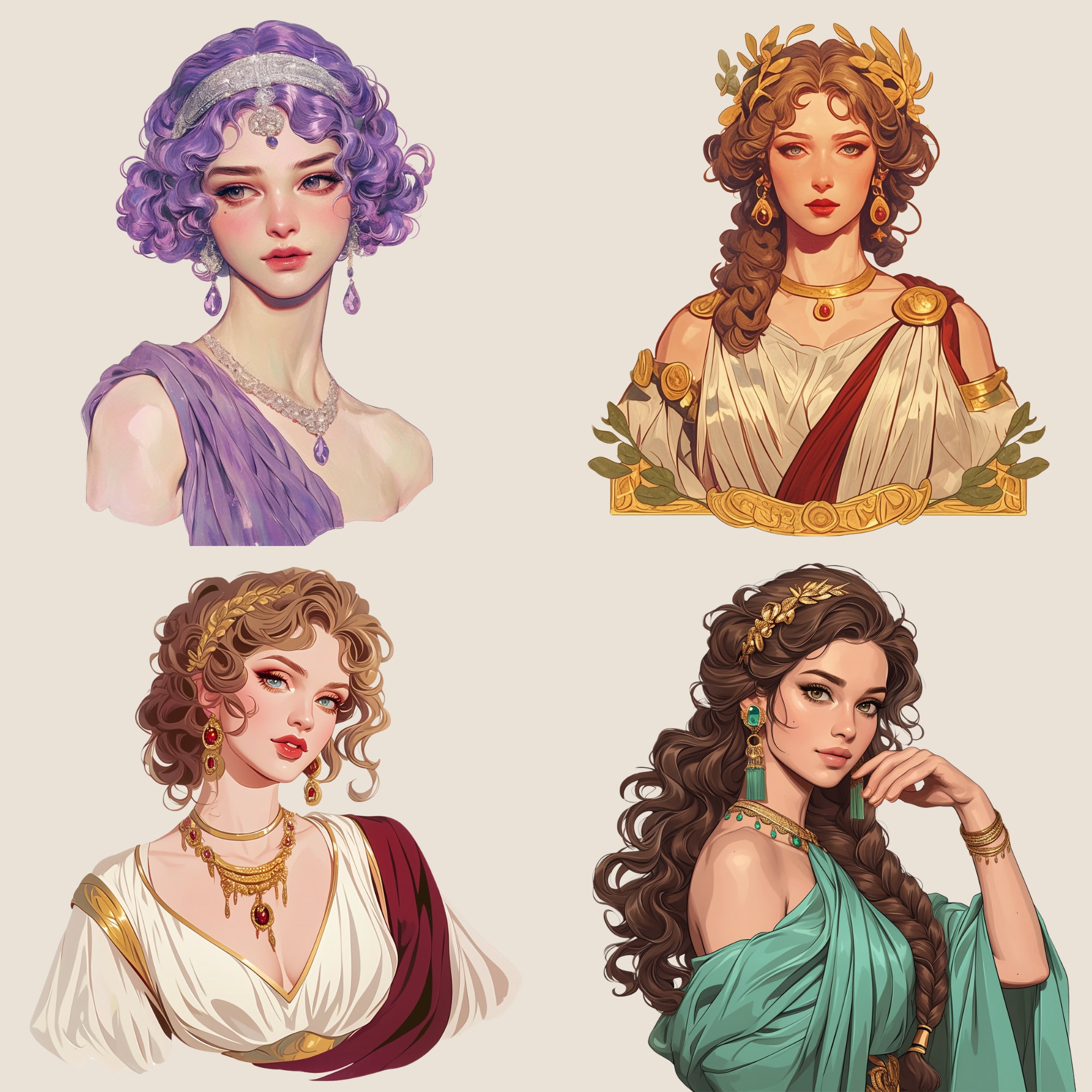 Greek Godesses Sticker Bundle , Mythology Clipart Bundle, Goddess ...