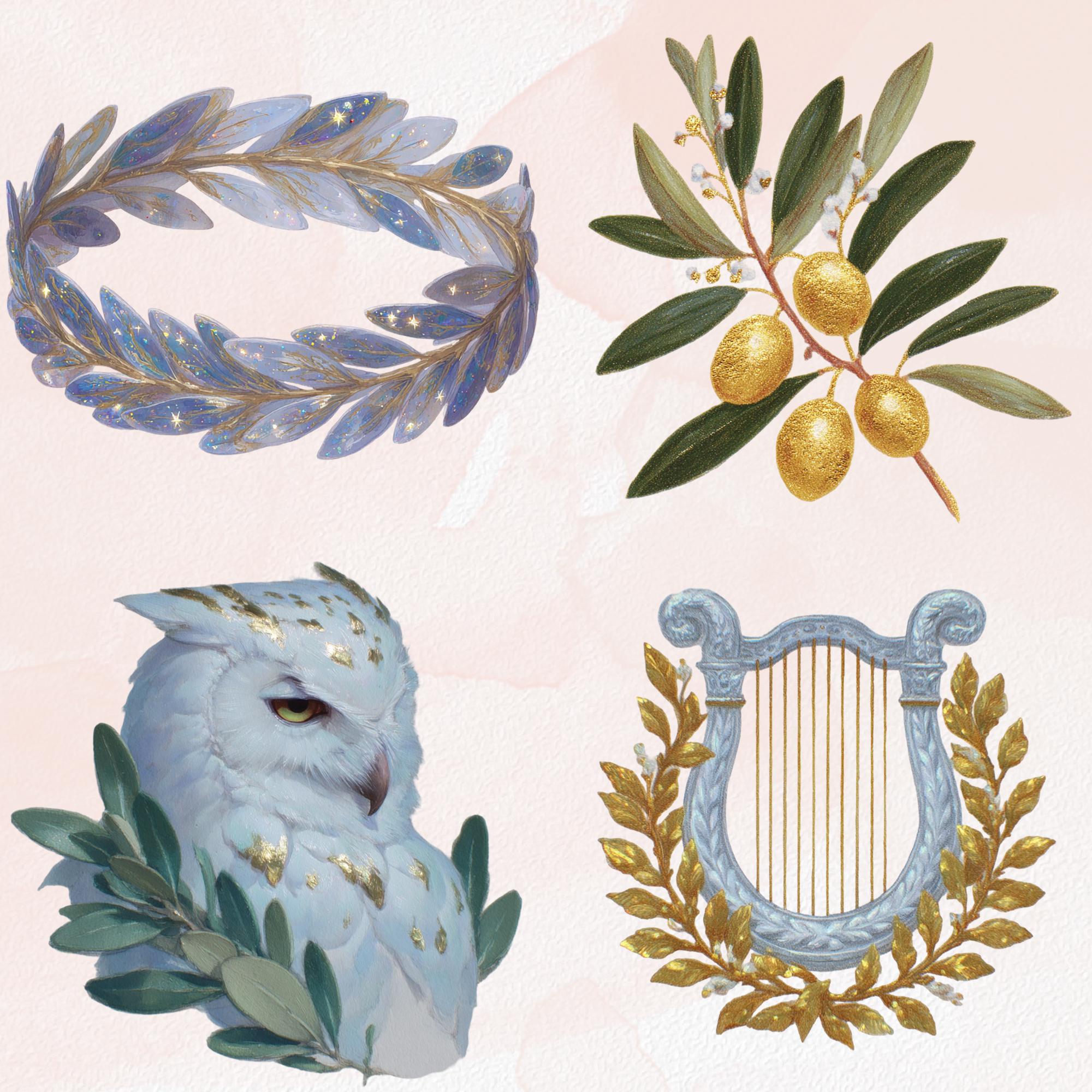 Athea Sticker Dreamy Goddess Athena Clipart Bundle Vintage Sticker Set Goodnote ...